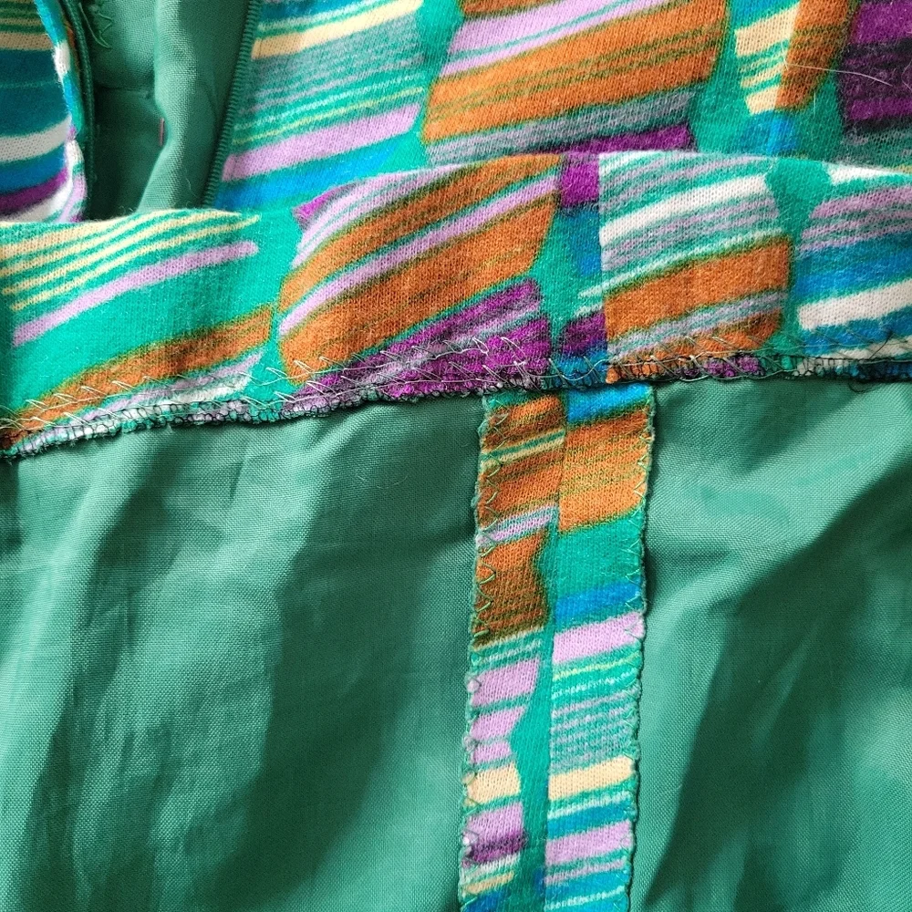 Vintage Teal and Purple Chevron Mini Dress - Picture 9 of 9